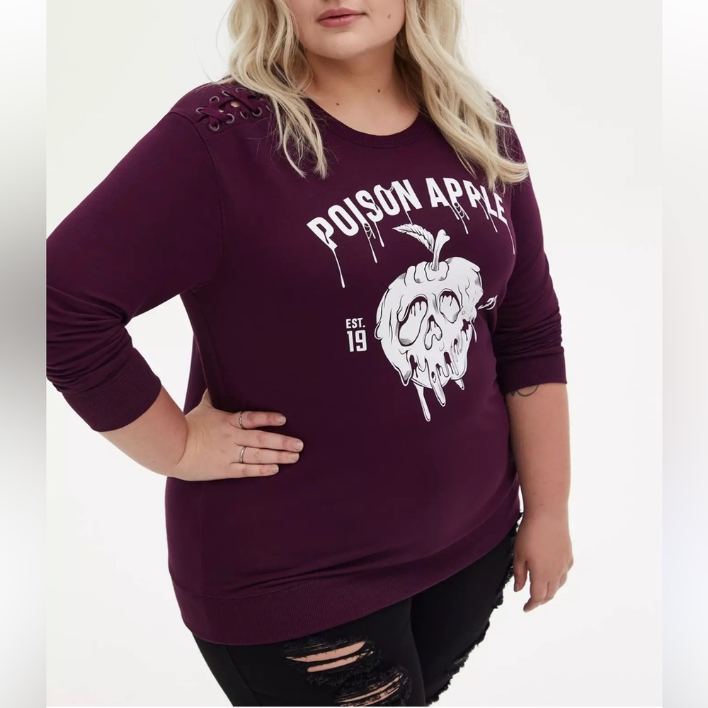 Torrid Disney Poison Apple Burgundy Sweatshirt 6X Plus Size Snow White